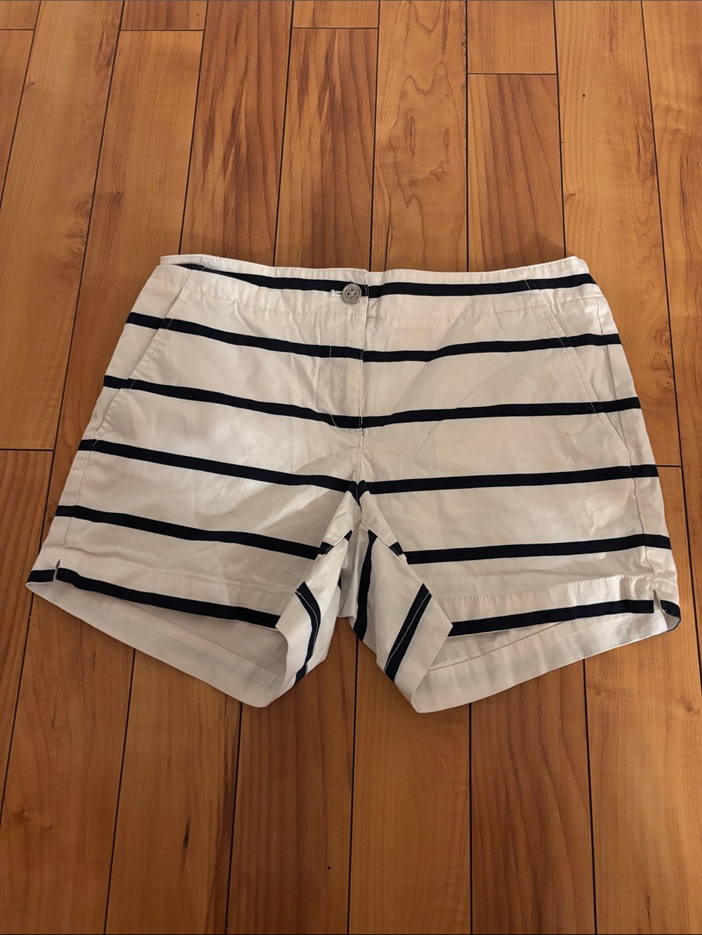 Nautica White Shorts with Navy Stripes